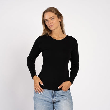 Women's 250 Thermal Long Sleeve Crew Black