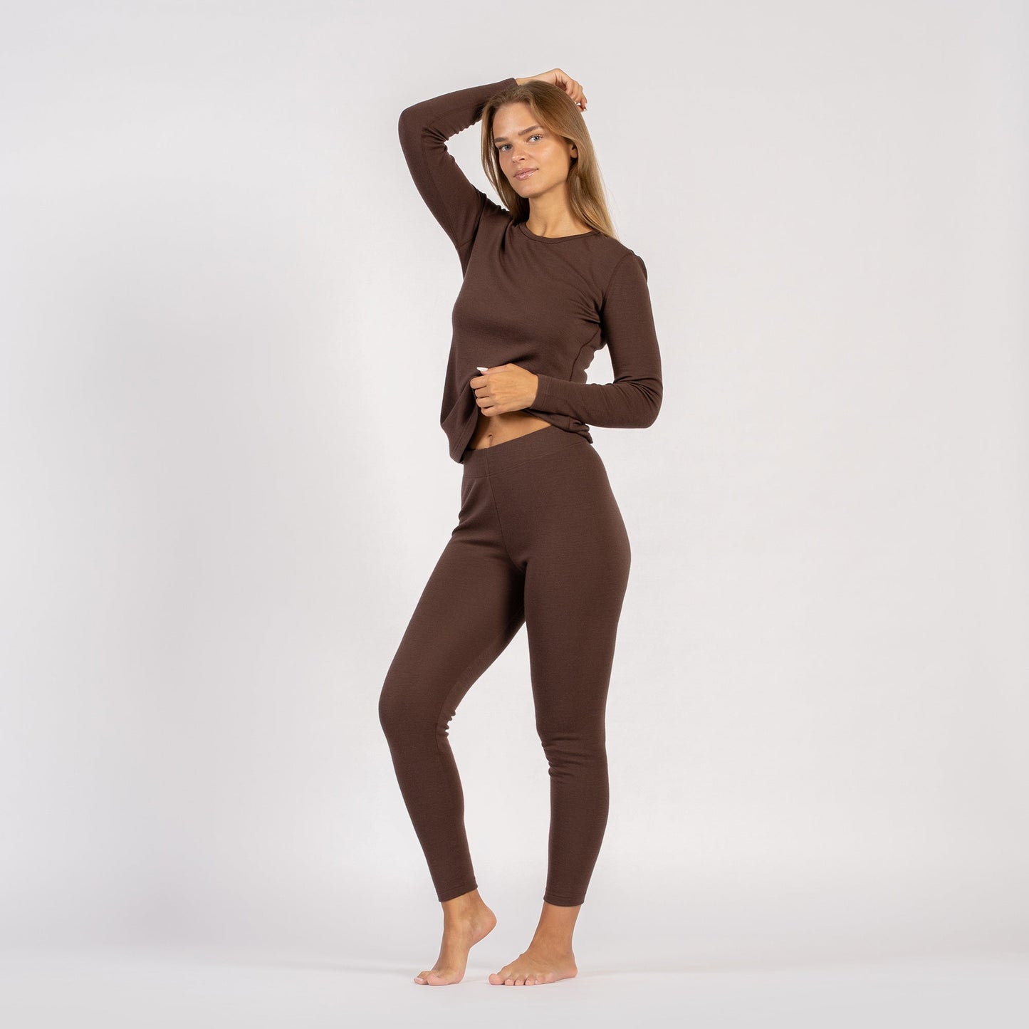 Women's 250 Long Sleeve & Leggings 2-Piece Brown