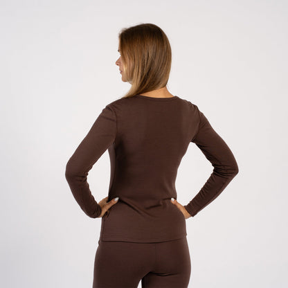 Women's 250 Thermal Long Sleeve Crew Brown