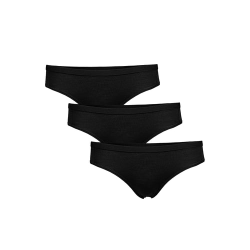 Women's Merino Classic Bikini Briefs Black 3-Pack