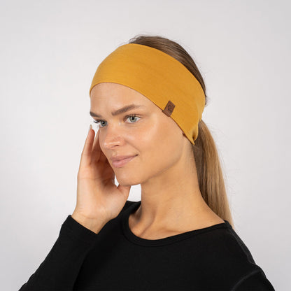 Unisex Merino Active Headband Yellow