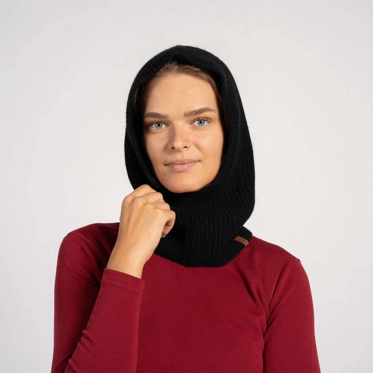 Women's Ribbed Hooded Cashmere Balaclava