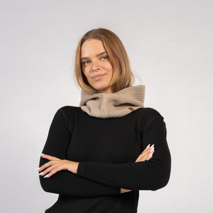 Women's Ribbed Hooded Cashmere Balaclava