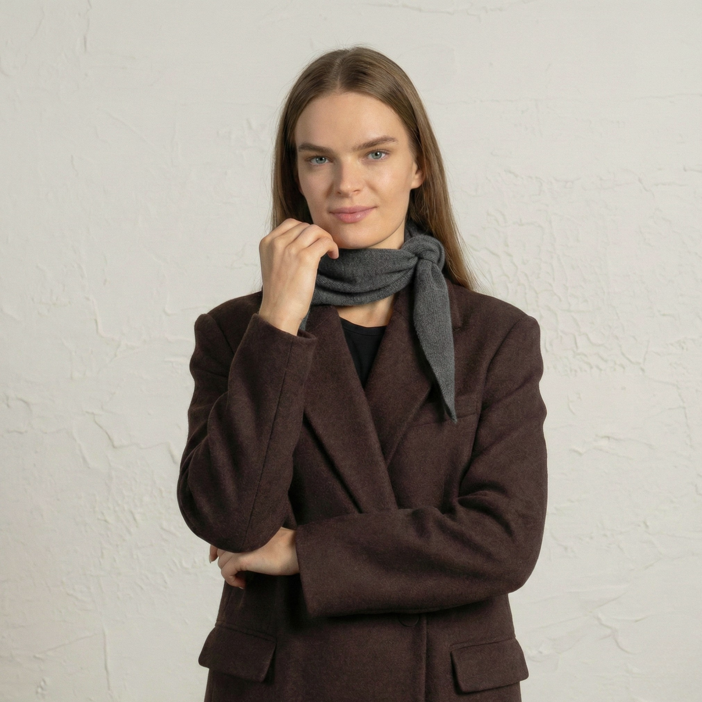 Women's Cashmere Triangle Knit Bandana Scarf