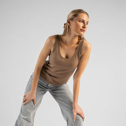 Women's Merino Sleeveless Top Beige