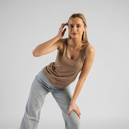 Women's Merino Sleeveless Top Beige