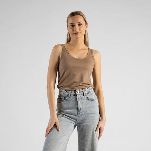 Women's Merino Sleeveless Top Beige