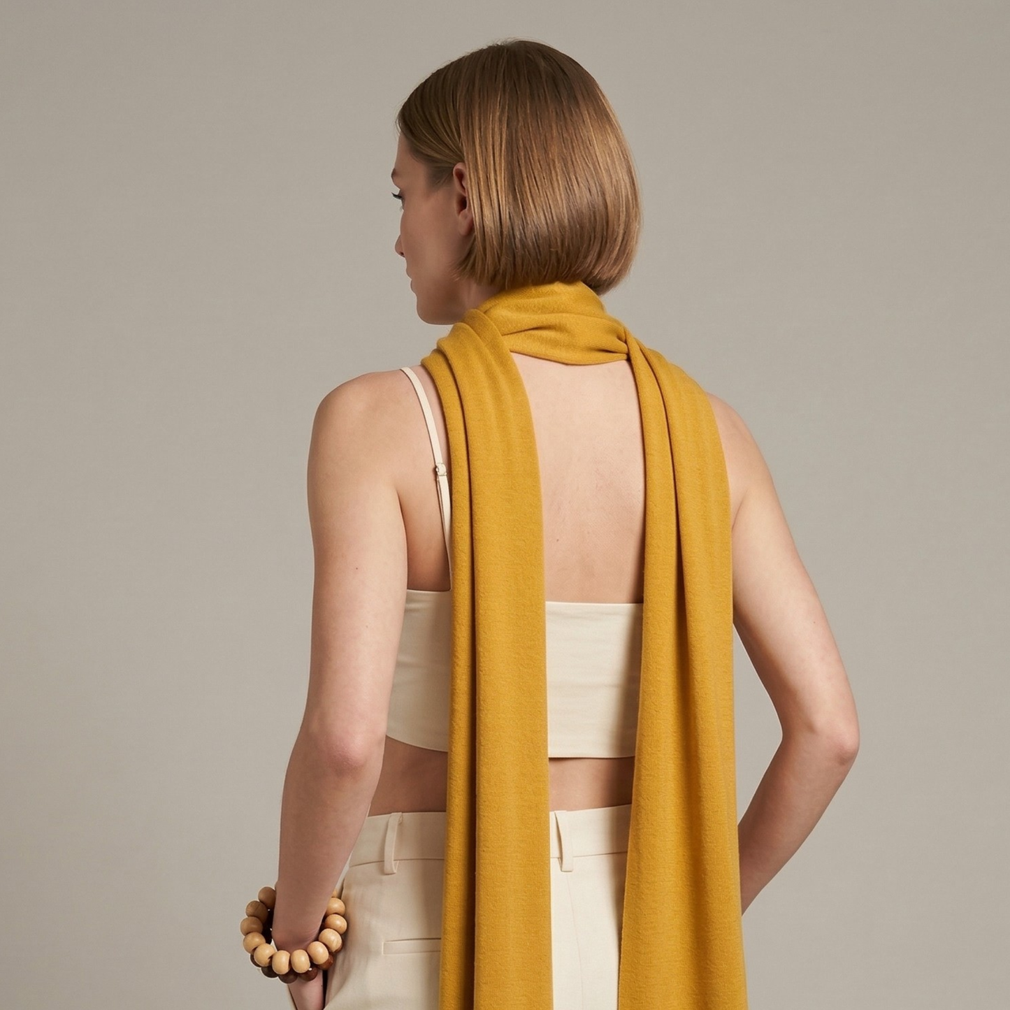 Women's 100% Merino Scarf Yellow