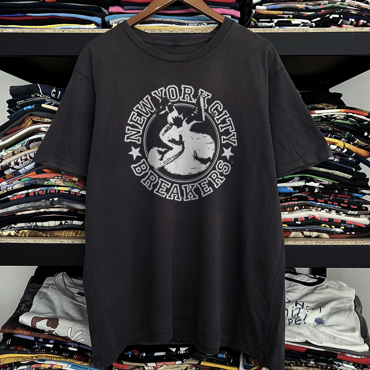 Rare NY Breakers Washed Black Tee