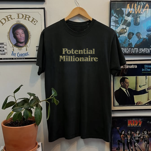 Rare Potential Millionaire Trump Castle Washed Black Tee