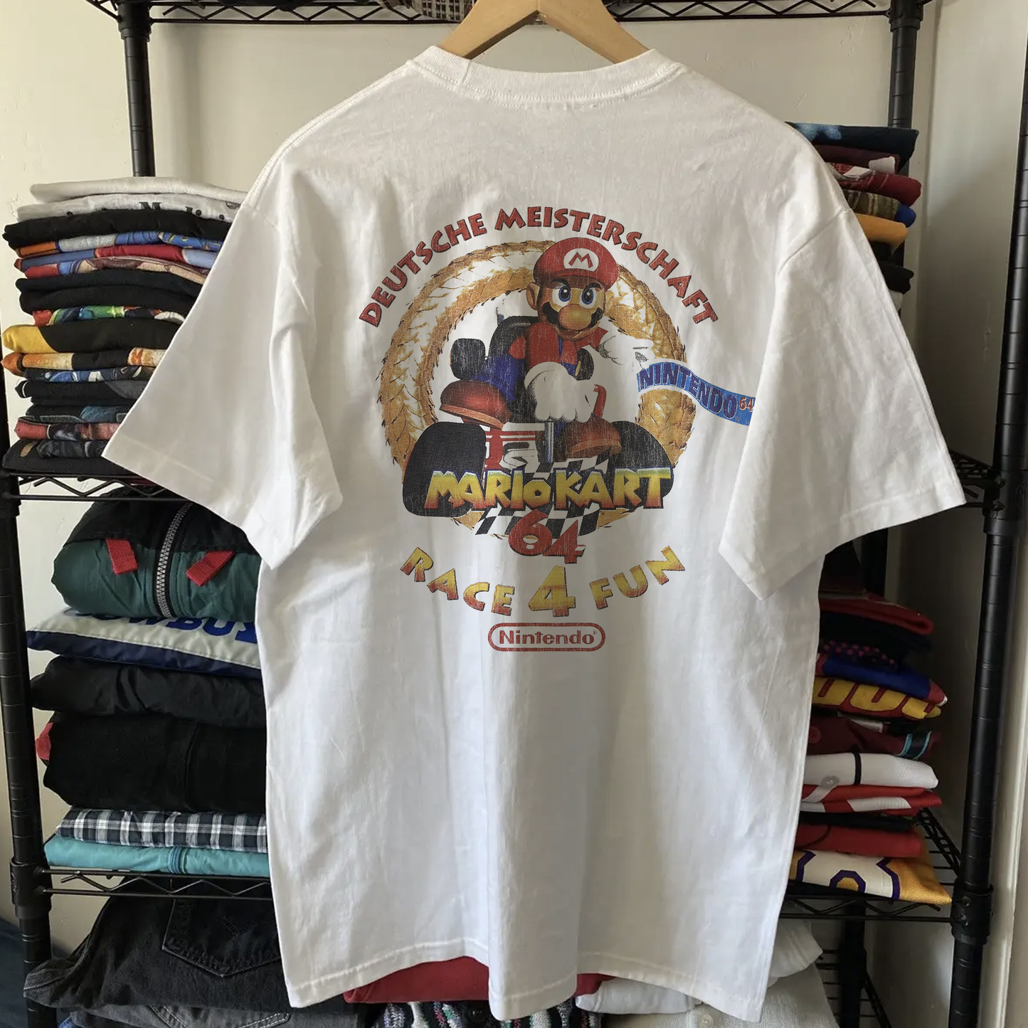 90s German Mario Kart Winners Washed White Tee