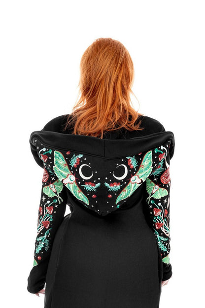 Autumnal Equinox Hoodie With Embroidery Luna Moths
