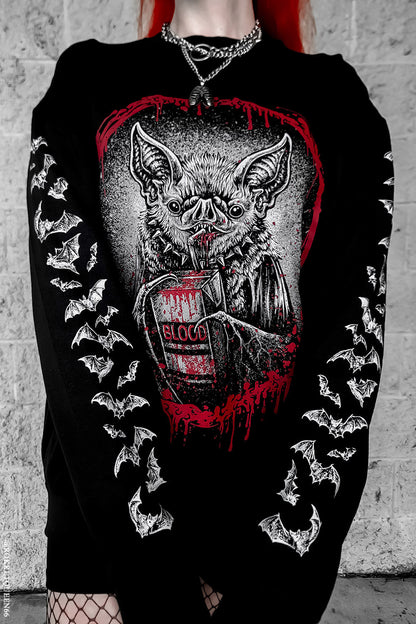 Bat Blood Snack Time Sweatshirt