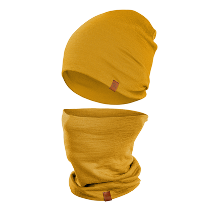 Men's Merino Beanie & Gaiter 2-Piece Yellow