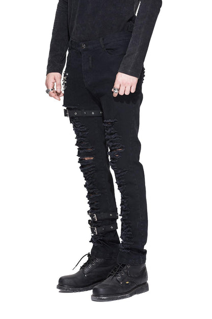 Black Death Distressed Pants