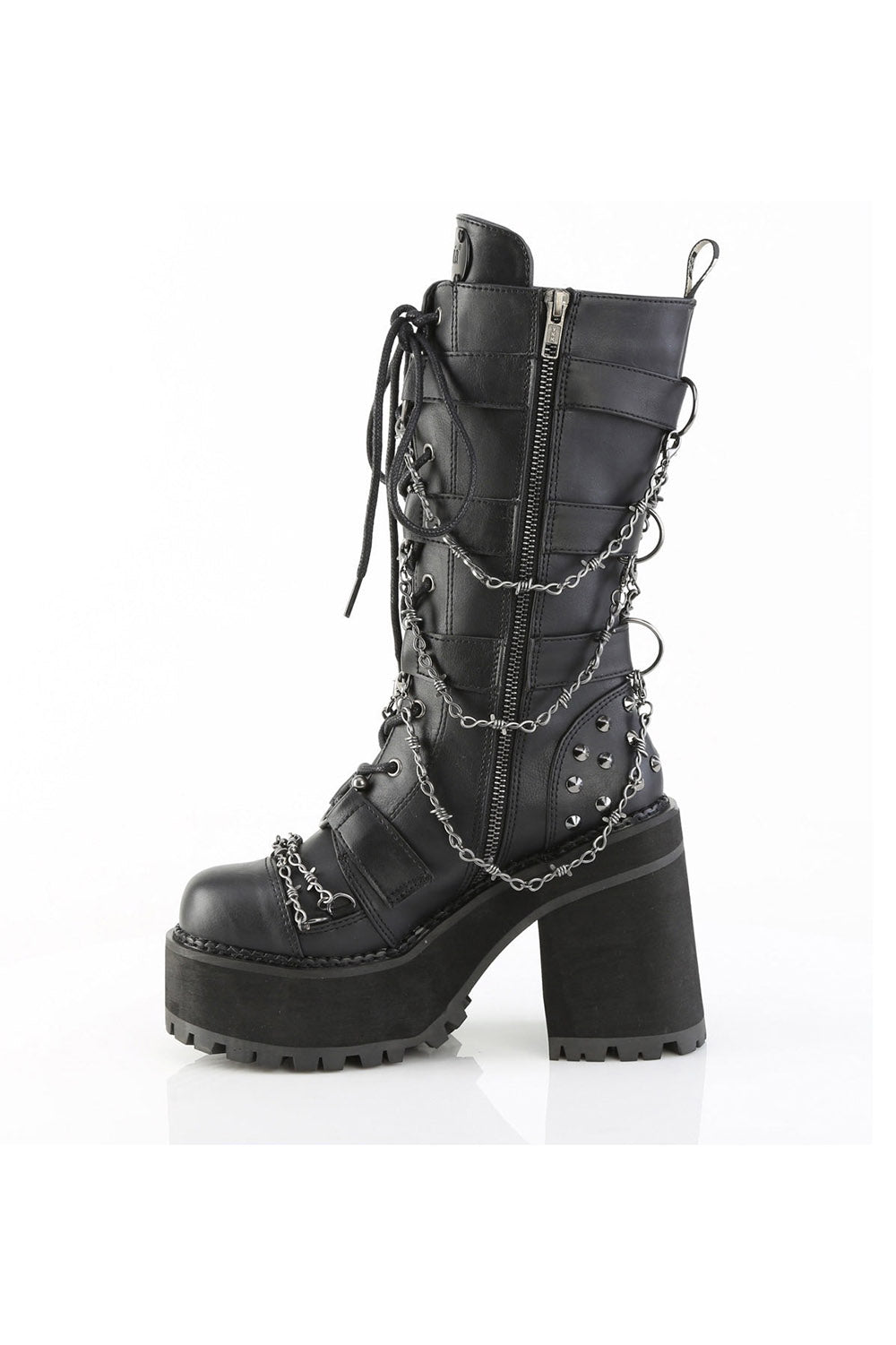 Black Sacraments Studded Punk Boots [ASSAULT-117]