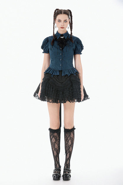 Blue Twilight Puff Sleeve Top