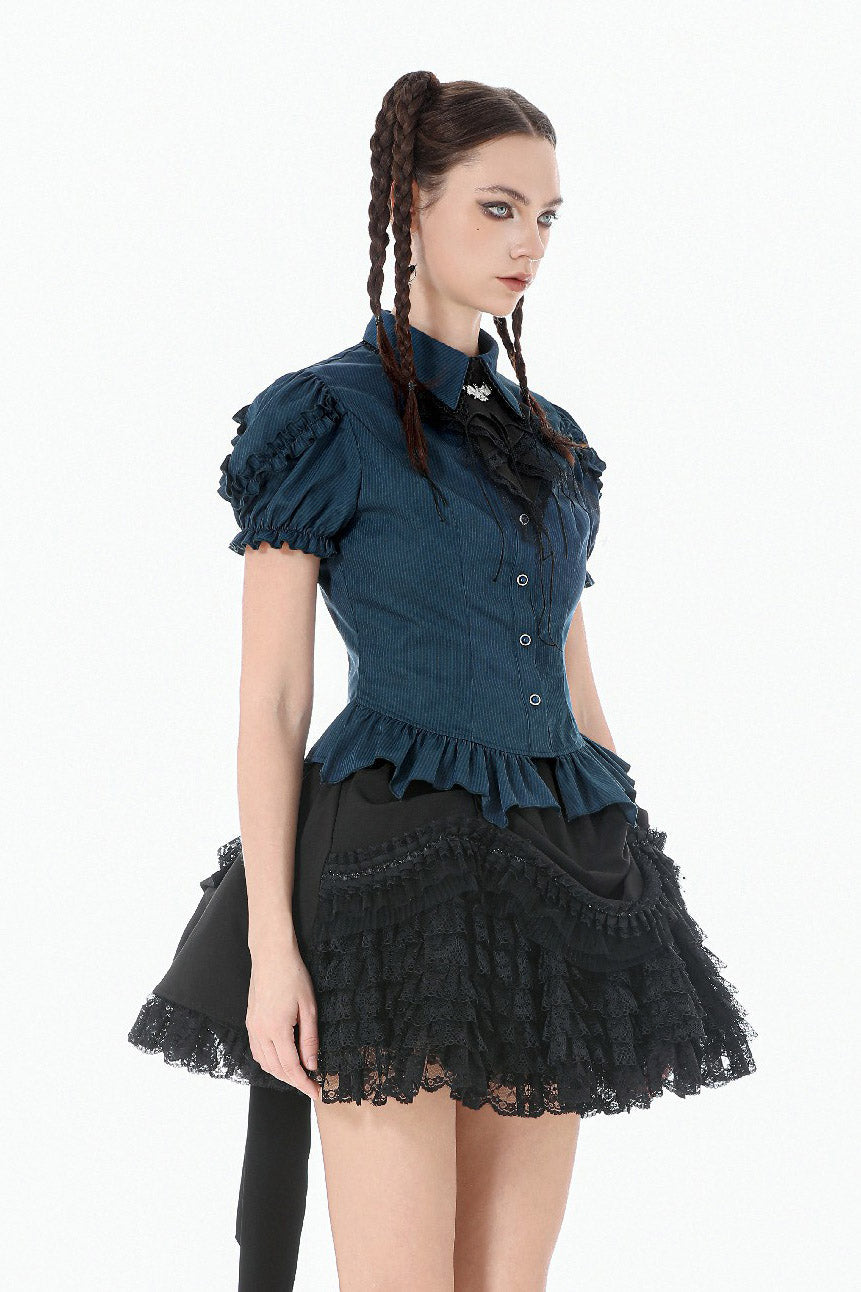 Blue Twilight Puff Sleeve Top