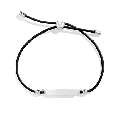 Engravable Bar Leather Bracelet