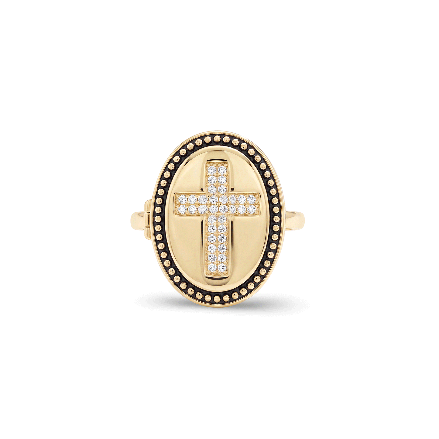 Personalized Cross Locket Ring