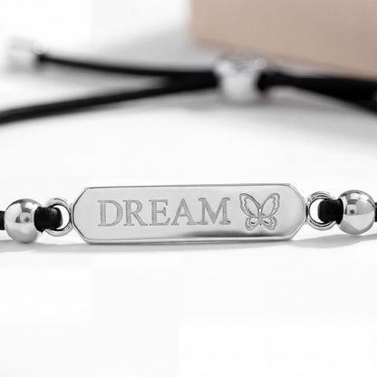 Engravable Bar Leather Bracelet