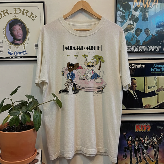 Rare Miami Mice Washed White Tee