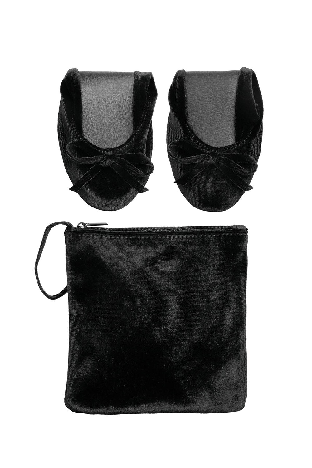 Black Velvet Folding Flats