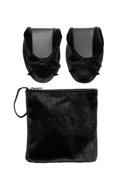 Black Velvet Folding Flats