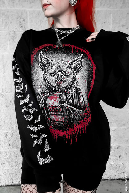 Bat Blood Snack Time Sweatshirt