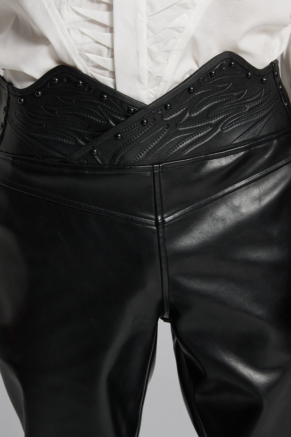 Badlands Studded Vegan Leather Moto Pants