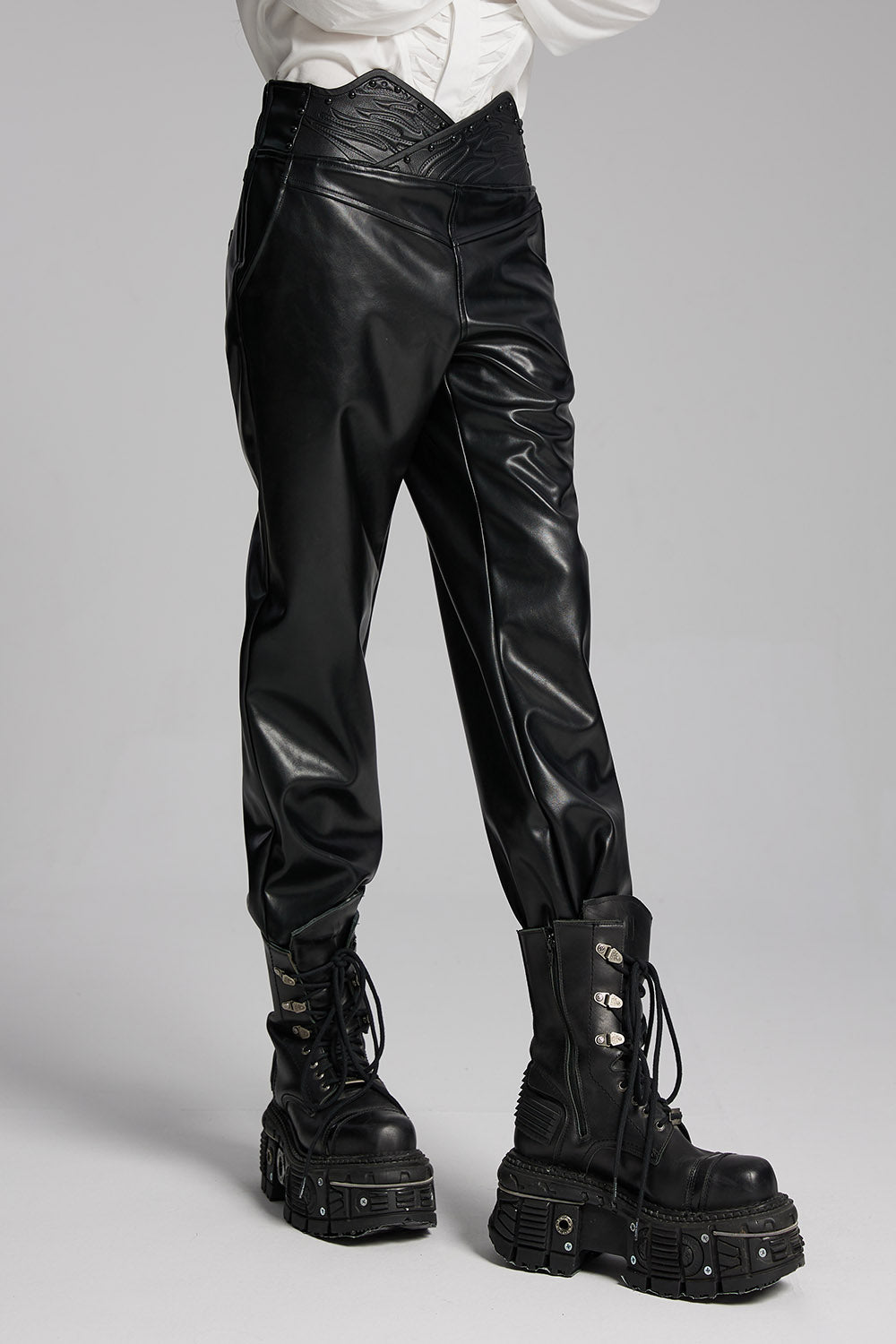 Badlands Studded Vegan Leather Moto Pants