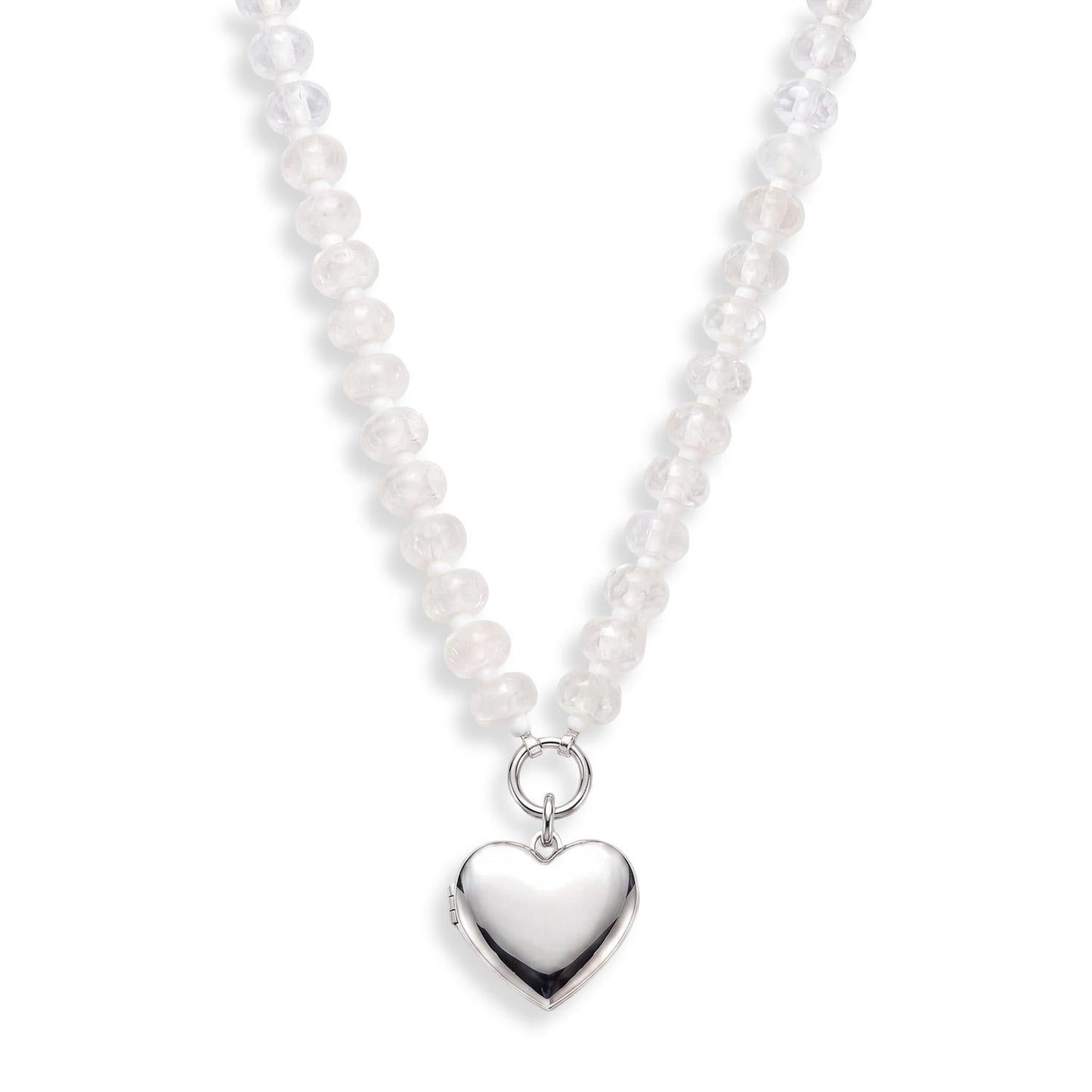 Personalized Semi-Precious Heart Locket Necklace