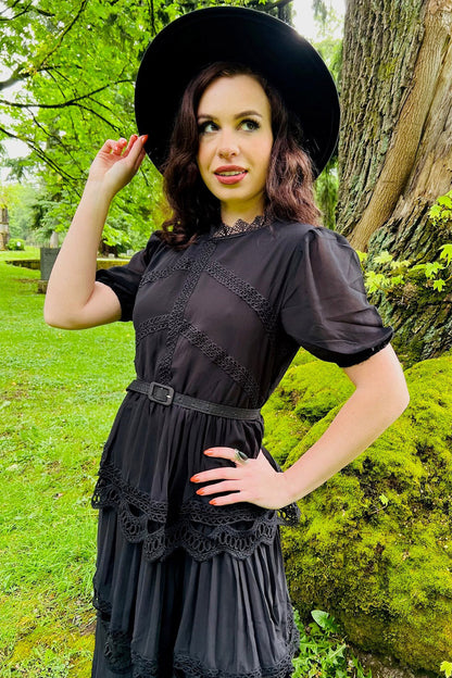 Annabel - Romantic Cottage Goth Tiered Dress