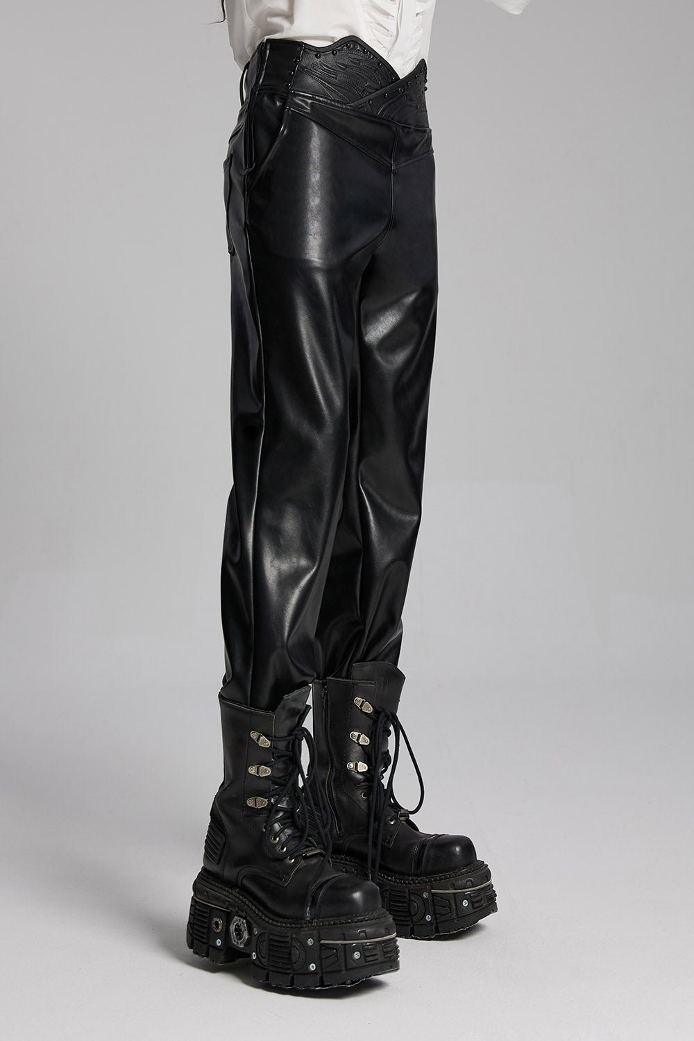 Badlands Studded Vegan Leather Moto Pants