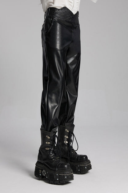 Badlands Studded Vegan Leather Moto Pants
