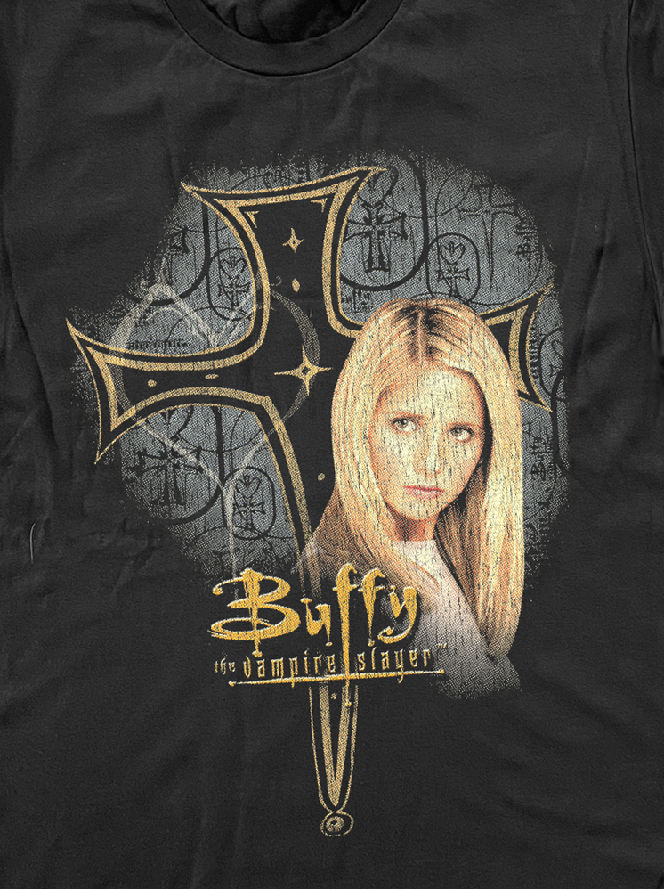 98 Buffy The Vampire Slayer Promo Washed Black T-Shirt