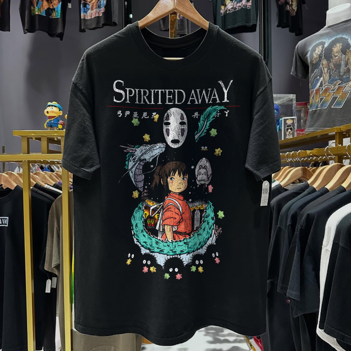 2001 Spirited Away Promo Rare Washed Black T-Shirt