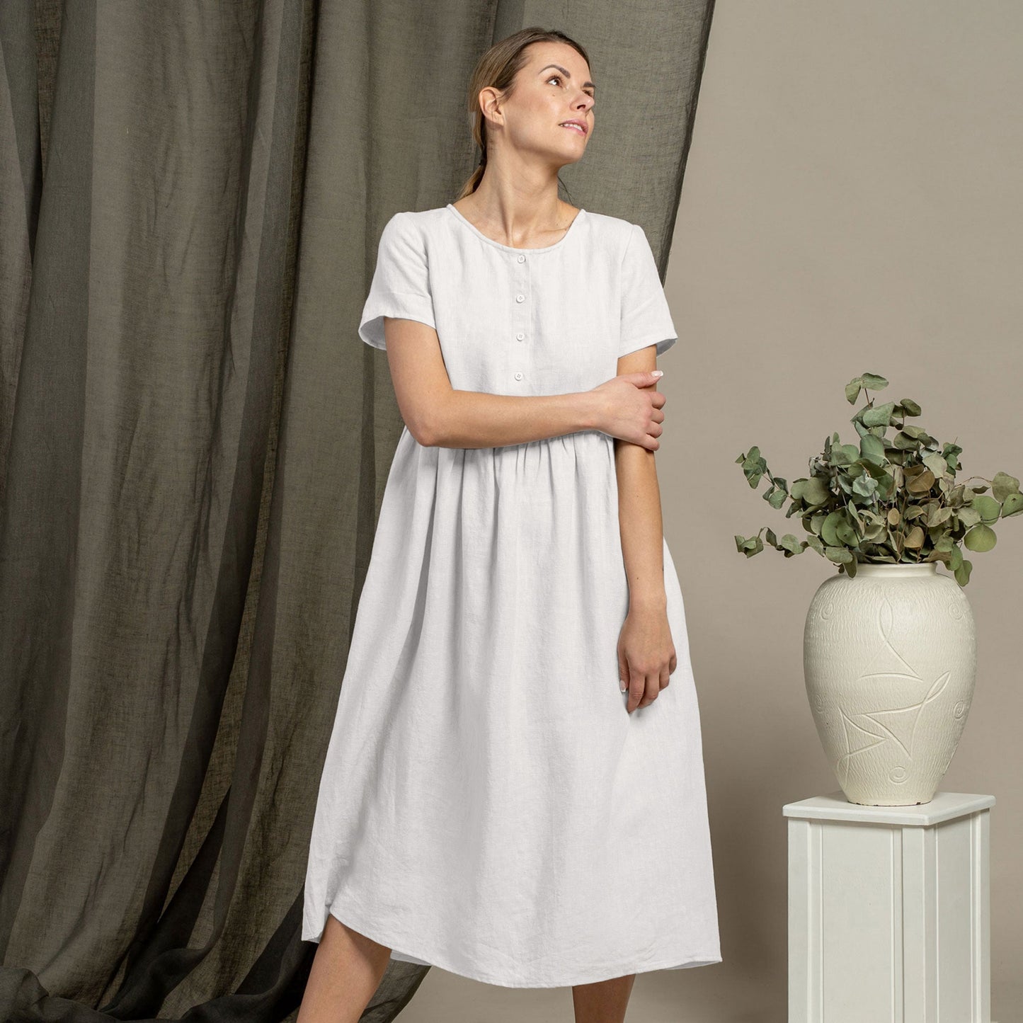 Smock Dress Maria Pure White