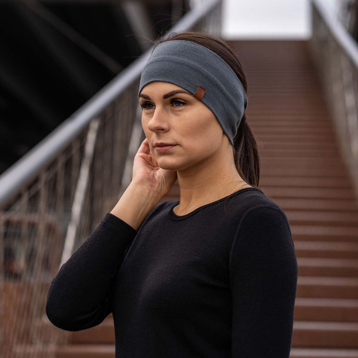 Women's Merino Active Headband Perfect Gray