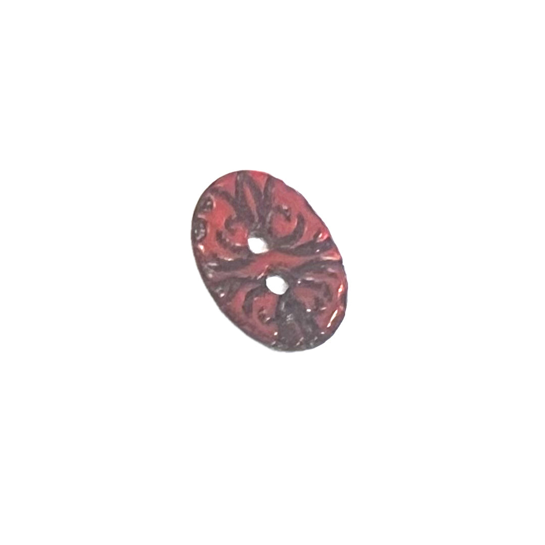 MOP Etched Oval--Red