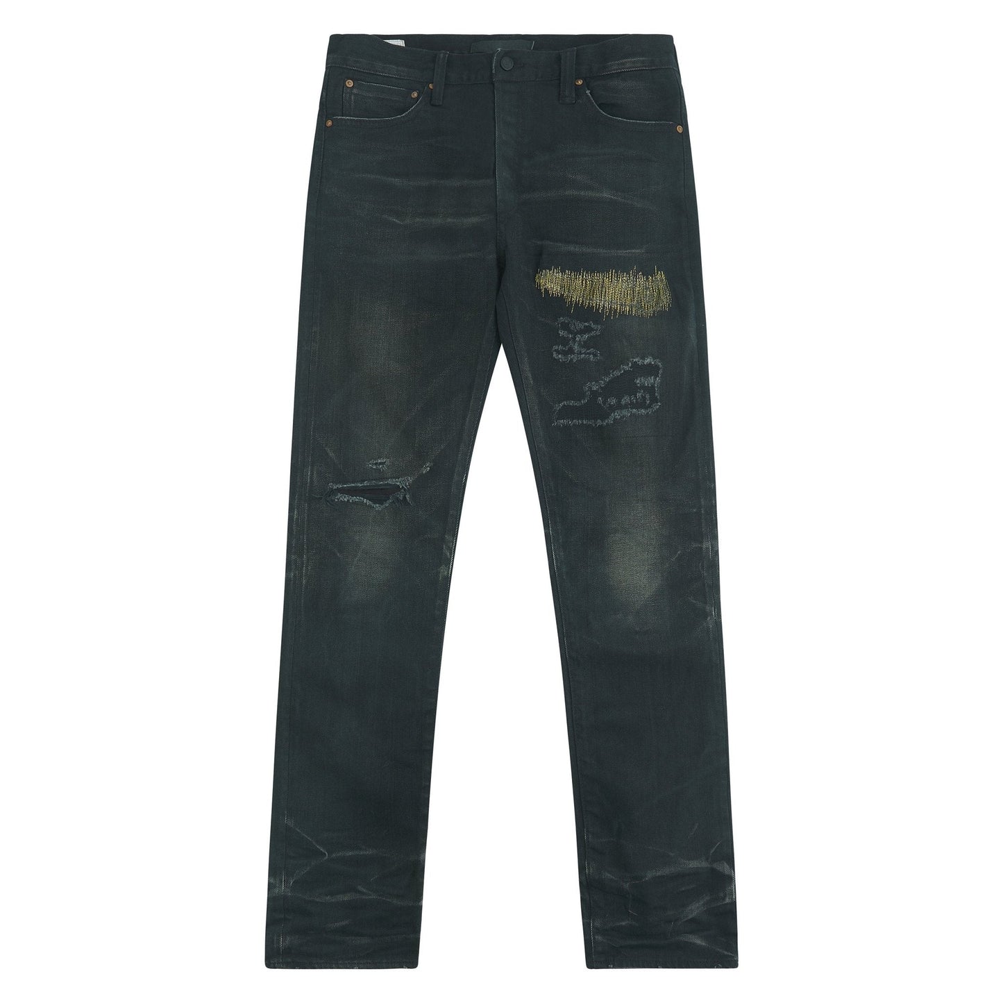 Nara Slim Kuro Gold Leaf Repair Denim