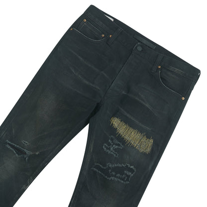 Nara Slim Kuro Gold Leaf Repair Denim