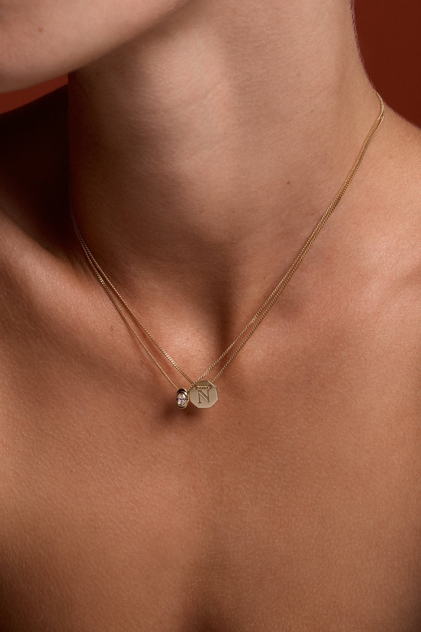 Mini Oval Diamond Necklace | White Gold
