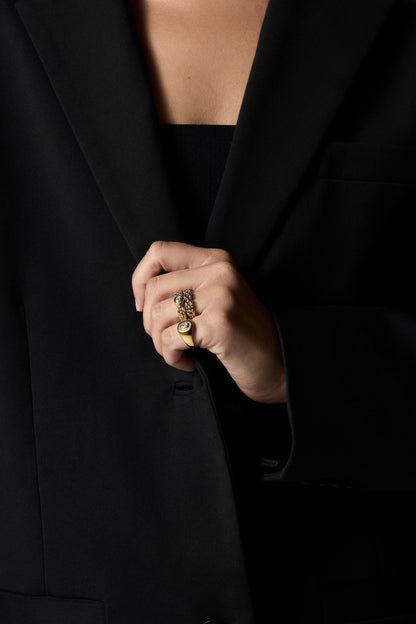 Margot Chain Ring | 9K Yellow Gold