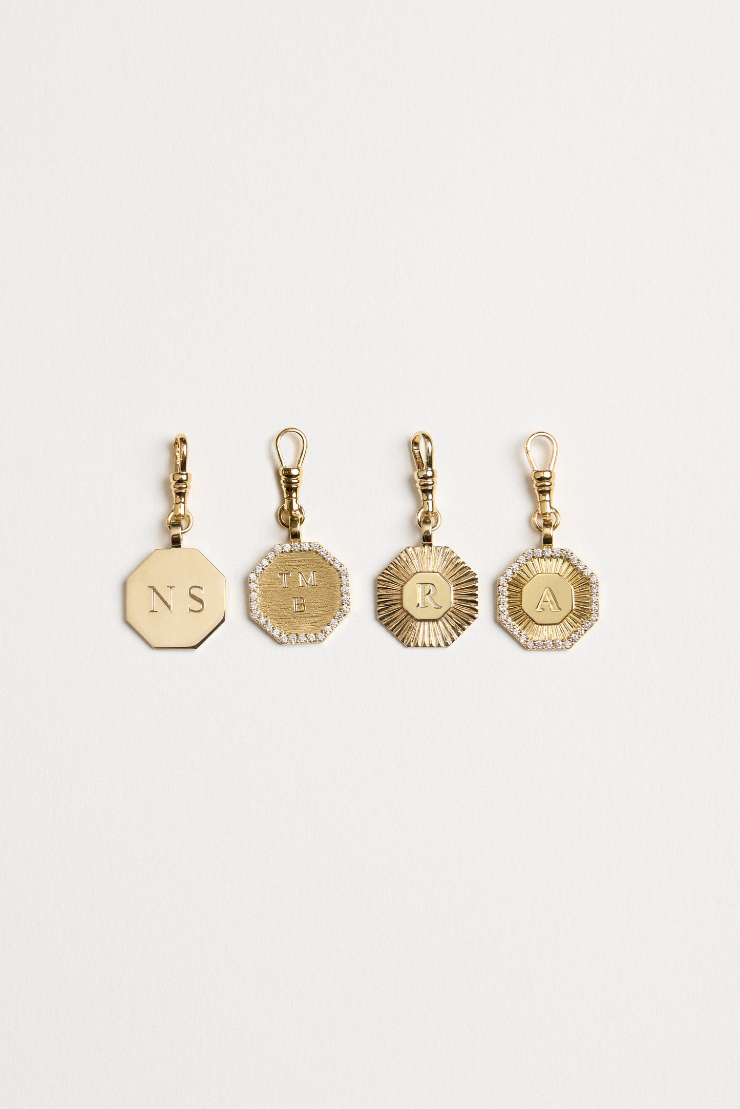Diamond Halo Large Letter Attachment | 18K Yellow Gold