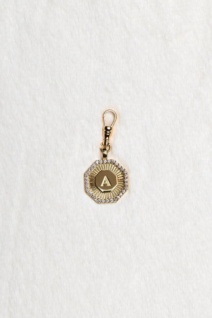 Diamond Halo Large Letter Attachment | 18K Yellow Gold