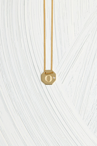 Letter Necklace | 9K White Gold