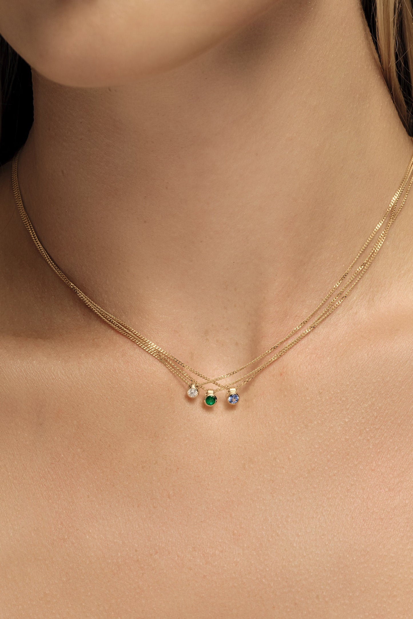 Mini Emerald Necklace | 9K Gold