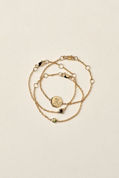 Baby Round Birthstone Bracelet | 9K White Gold