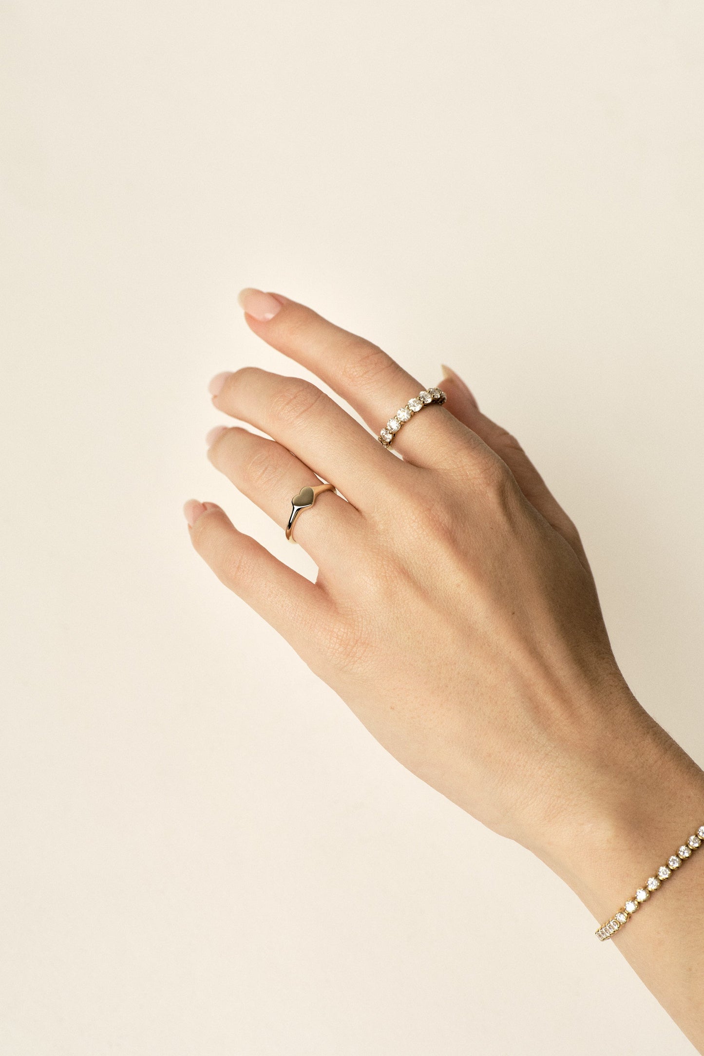 Mini Heart Signet Ring | Yellow Gold
